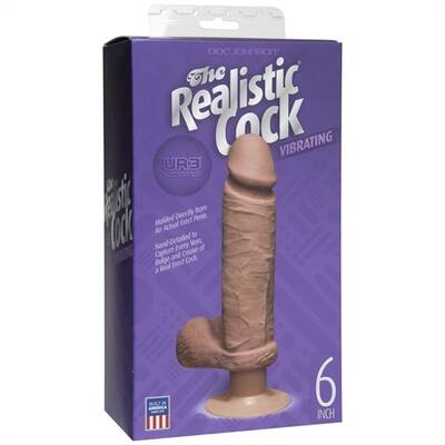 The Realistic Cock Ultraskyn Vibrating 6 - Caramel