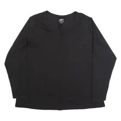 LANDS END Shaped Fit Womens Top Black Long Sleeve XL