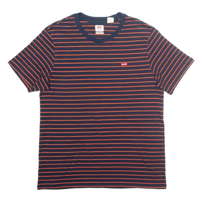 LEVI'S Striped Mens T-Shirt Blue M