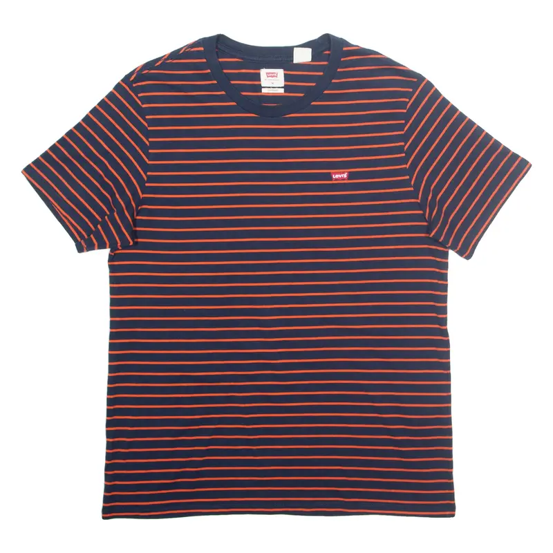LEVI'S Striped Mens T-Shirt Blue M