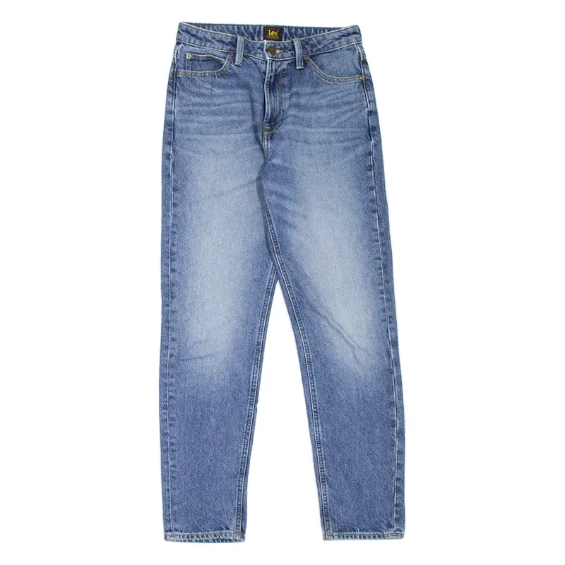 LEE Womens Jeans Blue Regular Mom Stone Wash W26 L31