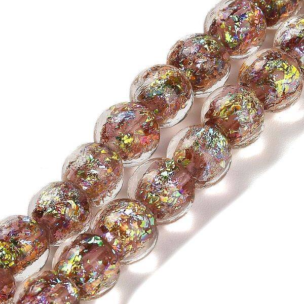 Handmade Dichroic Foil Glass Beads Strands