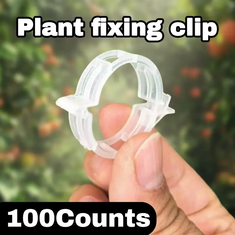 100 Counts Plant Support Clips, Tomato Plastic Trellis Clips, Garden Support Clips for Grape Tomato Vine Vegetables Plants fo...