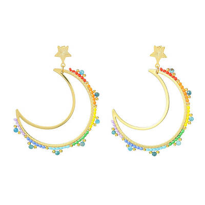 Brass Linking Ring Studs Earring