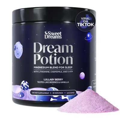 Dream Potion | Magnesium Blend with Glycine, L-Theanine, and Chamomile for Calm & Sleep | 30 Servings