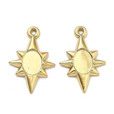 Ion Plating(IP) 304 Stainless Steel Pendant Cabochon Settings