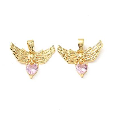 Brass Micro Pave Cubic Zirconia Pendants
