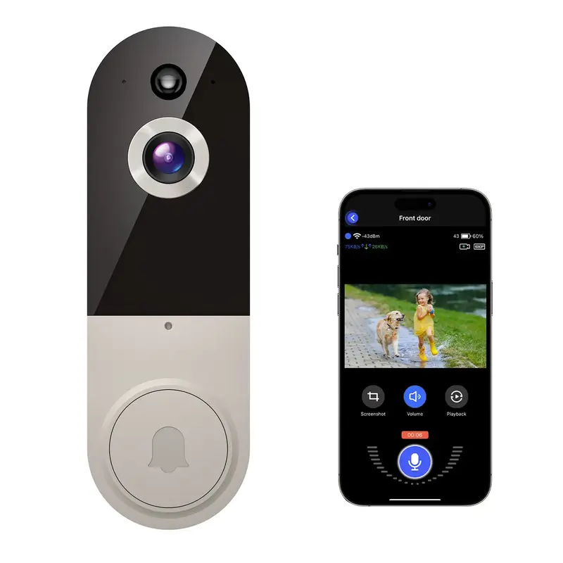 Doorbell Camera Wireless, Smart WiFi Video Doorbell, 1080P, Video Doorbell Camera with 2 Way Audio, AI Human Detection, Night...