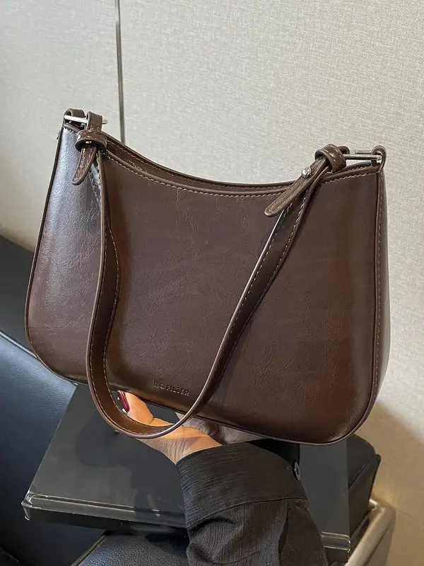 Women's Elegant Solid Color Crossbody Bag, Fashionable PU Leather Shoulder Bag for Daily Used, Casual Trendy Versatile High-q...