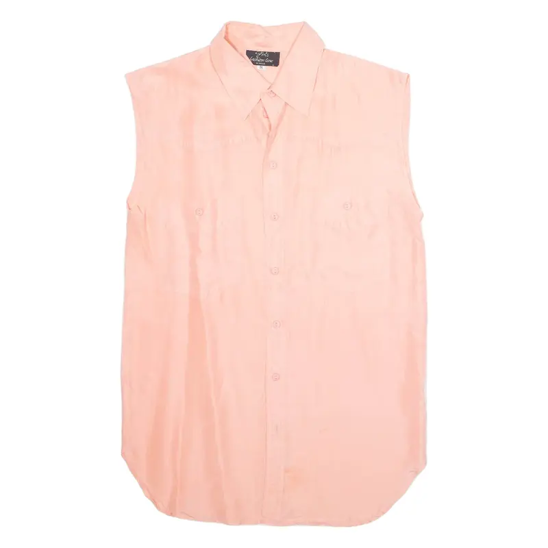 MODIA Womens Plain Shirt Pink Silk Sleeveless M