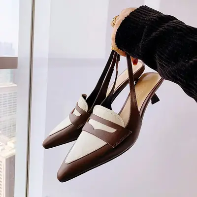CHIKO Giselle Pointy Toe Kitten Heels Slingback Shoes