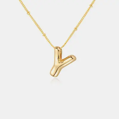 18K Gold Letter Pendant Necklace