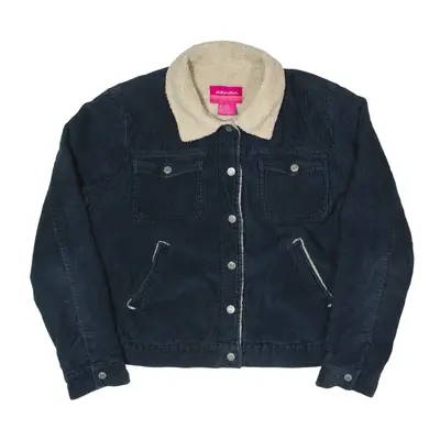 XHILARATION Sherpa Lined Corduroy Jacket Blue Womens XL