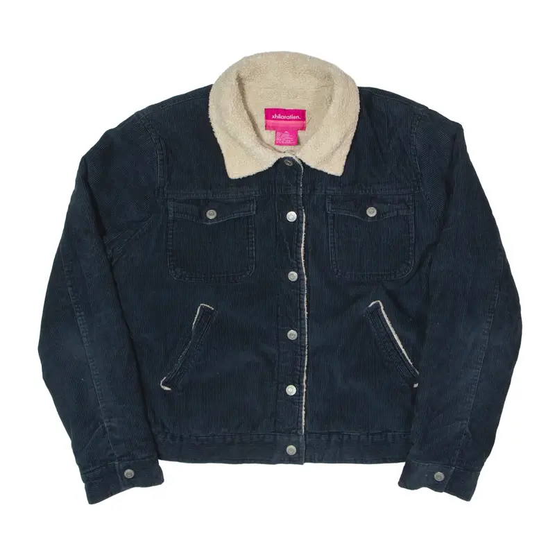 XHILARATION Sherpa Lined Corduroy Jacket Blue Womens XL