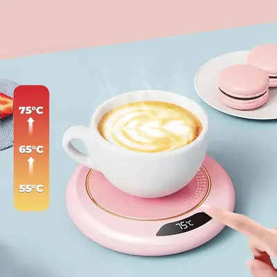 Portable Coffee Cup Heater, USB Powered Electric Smart Heating Pad with 3 Gear Temperature Adjustable, Heating Coasters for B...