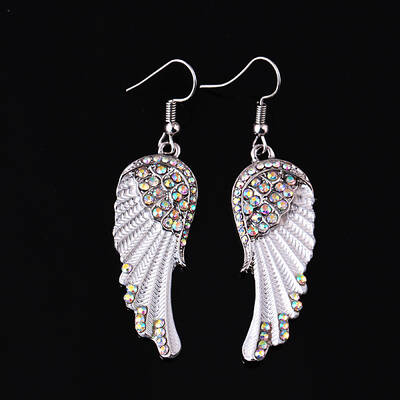 Rhinestone Wings Dangle Earrings