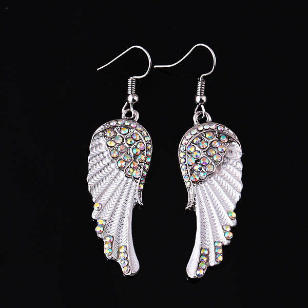 Rhinestone Wings Dangle Earrings