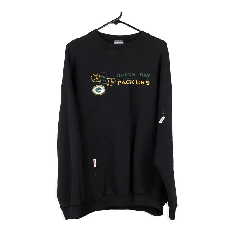Green Bay Packers Logo7 NFL Sweatshirt - XL Black Cotton Blend
