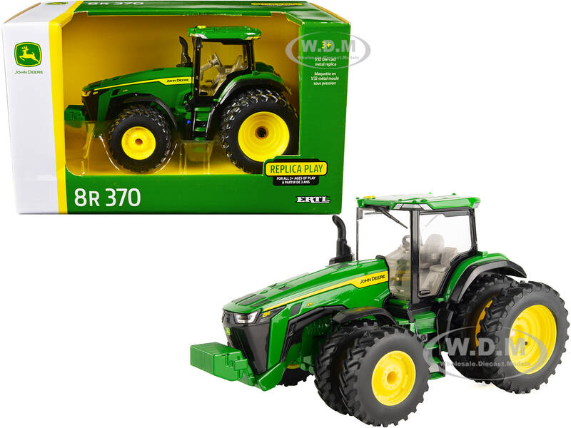 John Deere 8R 370 Tractor with Dual Wheels Green \
