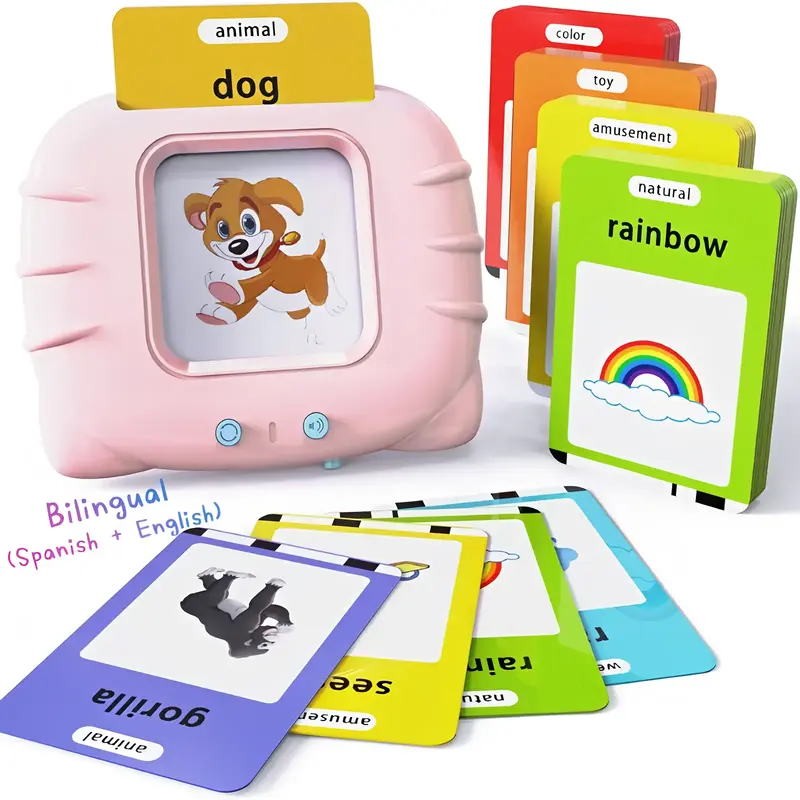English & Spanish Talking Flash Cards for Toddlers – Audible Bilingual Flashcards for Kids, 224 Sight Words, Ideal Learning...
