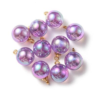 10Pcs UV Plating Acrylic Pendants