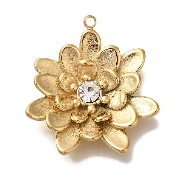 Ion Plating(IP) 304 Stainless Steel Rhinestone Pendants