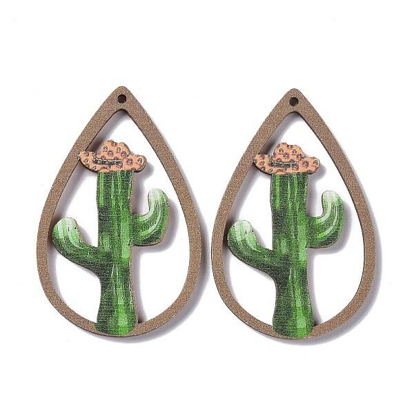 Printed Wood Big Pendants