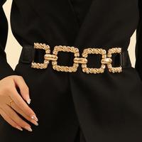 ChicMe Women's Chain Decor Buttoned Waist Belt Fashion Elastic Stretch Dress Belt Waistband