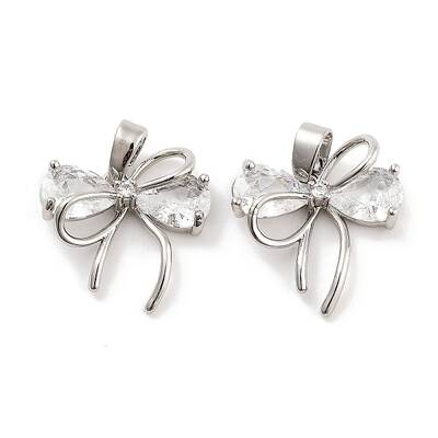 Brass Micro Pave Cubic Zirconia Pendants