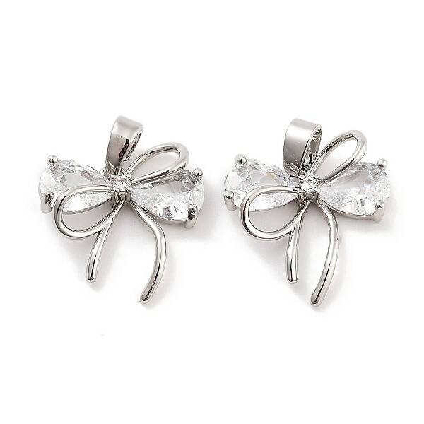 Brass Micro Pave Cubic Zirconia Pendants
