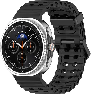 4Wrist Cinturino Sportivo In Silicone Per Samsung Galaxy Watch8 - Nero