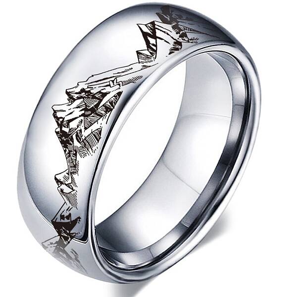 Non-Tarnish Mountains Stainless Steel Finger Rings