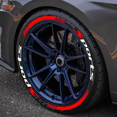Car Wheel Sticker, 1 Set 3D Thicken Waterproof Universal Wheel Decal for 2 Tire, Car Exterior Decoration Accessories for Car ...