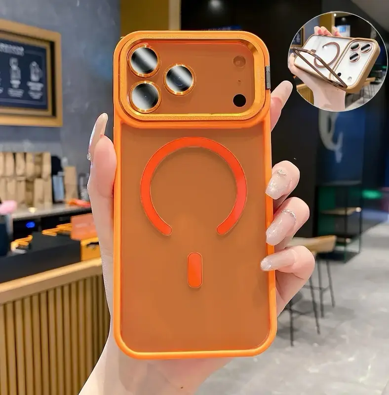 Magnetic Mag Safe, Metal Lens Kickstand & Camera Lens Protector Case for iPhone 17 Pro Max 17 Air 16 15 14 13 12 Pro Max, Cle...