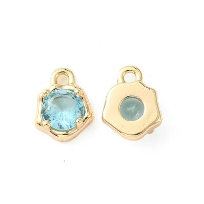 Brass Micro Pave Cubic Zirconia Charms