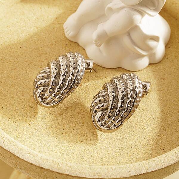 Tarnish Resistant Stainless Steel Seashell Shape Earrings for Women