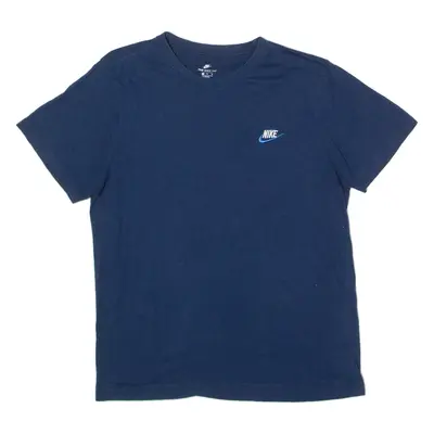 NIKE Athletic Cut Mens T-Shirt Blue Crewneck M