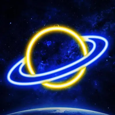 USB Rechargeable Planet Shaped Neon Light, Decorative Neon Light Sign, USB or Battery Operated Planet Neon Light Neon Sign fo...