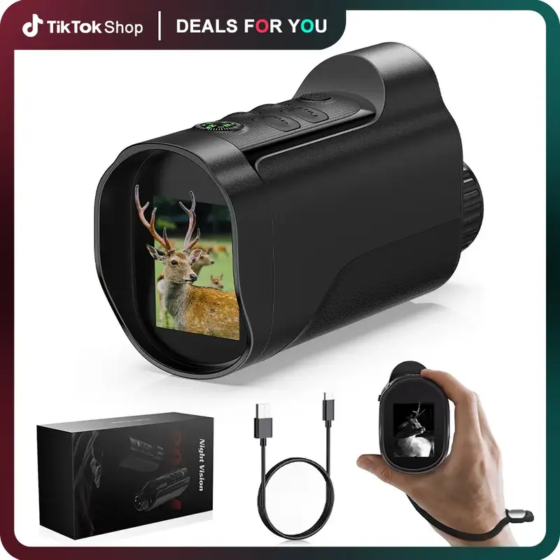 Highyes Night Vision Goggles:Night Vision Binoculars, 10X Zoom + 7 IR Levels, 2-inch High-Resolution Display, 128GB Card can ...