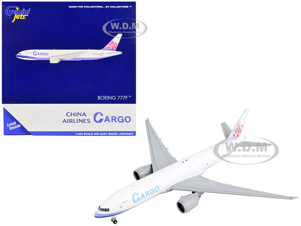 Boeing 777F Commercial Aircraft China Airlines Cargo White with Purple Stripes and Tail 1/400 Diecast Model Airplane by G...