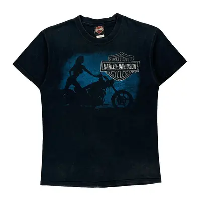 Harley Davidson Graphic T-Shirt - Medium Black Cotton