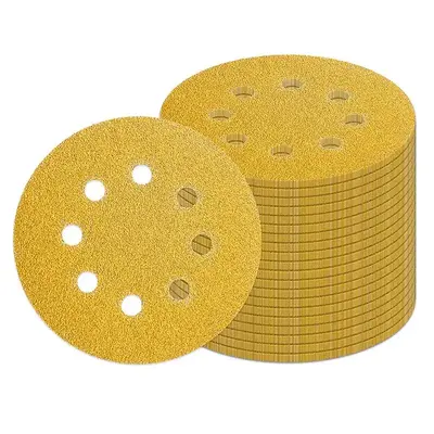 100pcs 5inch 8 Hole Sanding Paper, Sanding Paper with Hook and Loop Backing, Sand Paper for Automotive & Woodworking