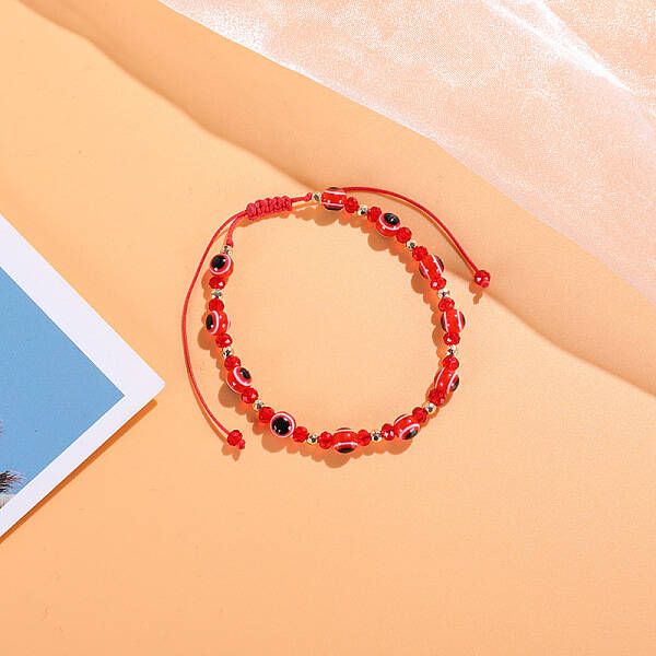 Evil Eye Resin Braided Bead Bracelets
