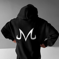 Oversized Simple Letter Anime Print Double-Sided Hoodie, Dragon Ball Anime Majin Buu Printed Hoodie, Manga Hoodie For Men, Be...