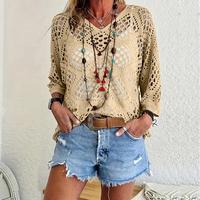 Allimy Womens Summer Crochet Short Sleeve Sexy Tops Sweaters for Women 2025 Beach Cover ups Cruise Outfits Elegant Casual car...