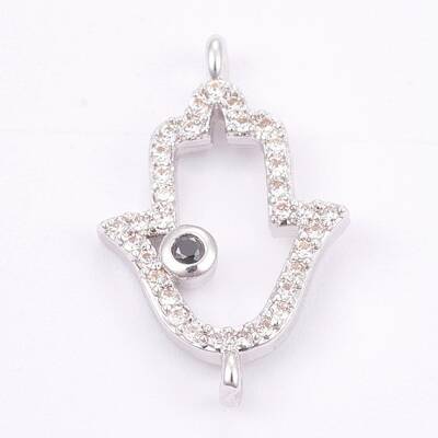 Brass Micro Pave Cubic Zirconia Links