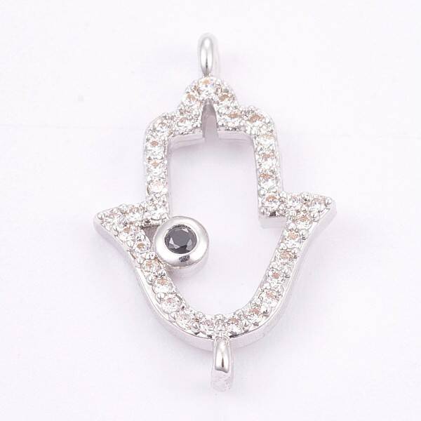 Brass Micro Pave Cubic Zirconia Links