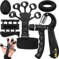 Grip Strength Trainer with Finger Exerciser, Hand Grip Strengthener, Finger Stretcher,Grip Ring & Stress Relief Ball for Musc...