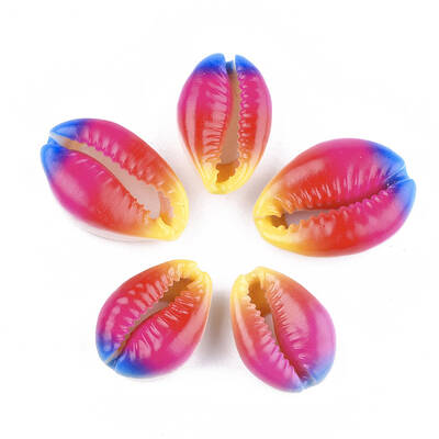 Printed Cowrie Shell Beads