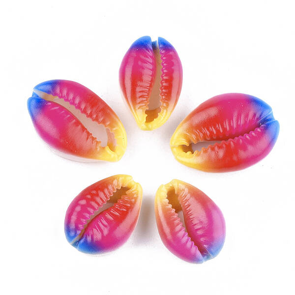 Printed Cowrie Shell Beads